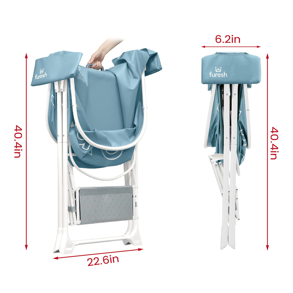 Non-slip stairs and sturdy footing on the Furesh bath station