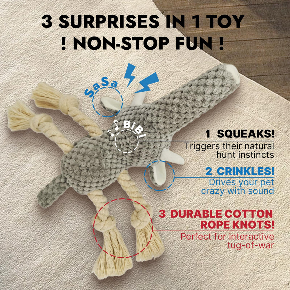 FURETTICO Elephant crinkle ears add auditory stimulation during playtime