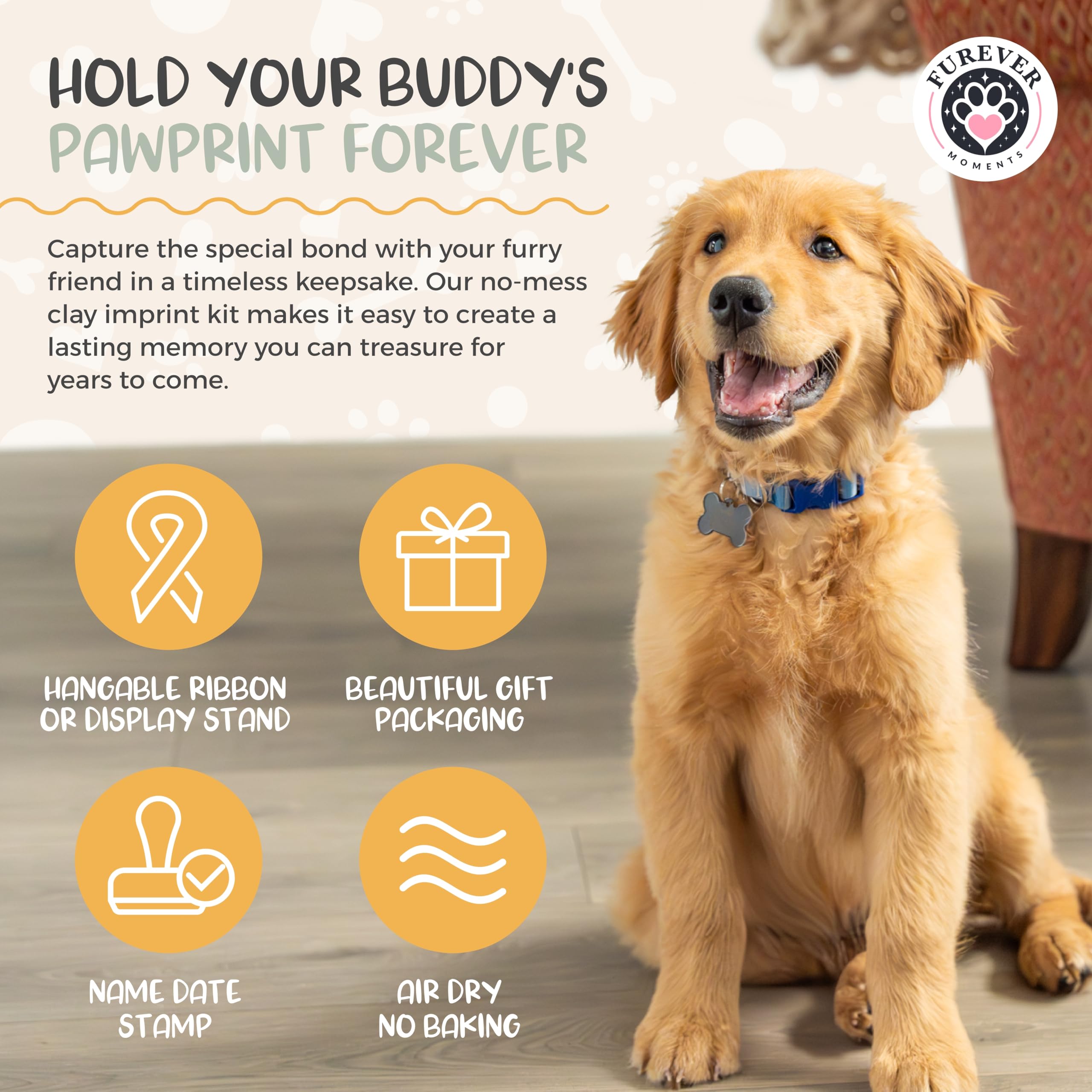FUREVER MOMENTS paints and brushes included for personalized paw prints
