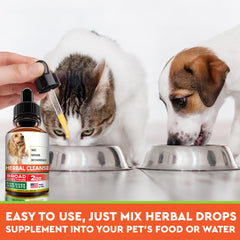 Cat or dog meal with FurFinds Herbal Cleanse mixed in.