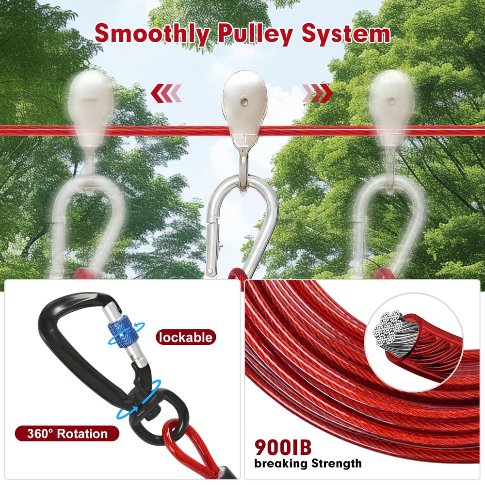 Furggis 360° swivel clip locks secure while dog moves freely
