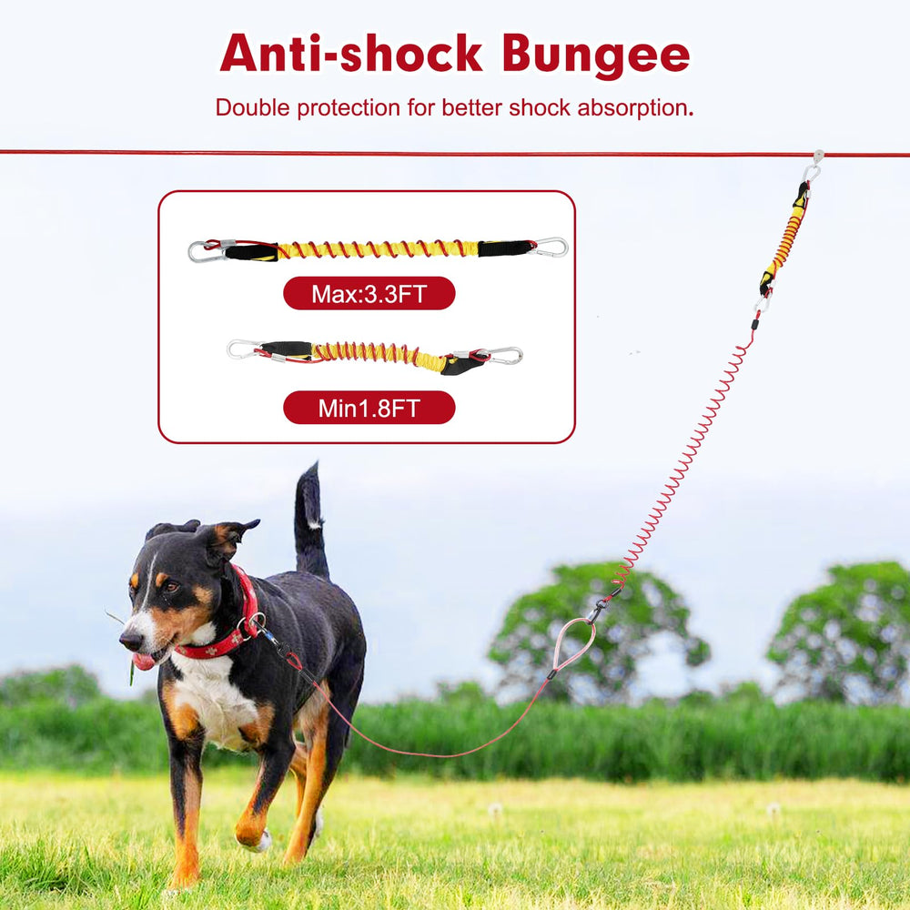 Furggis dog runner's tangle-free coiled rope stays clear during play