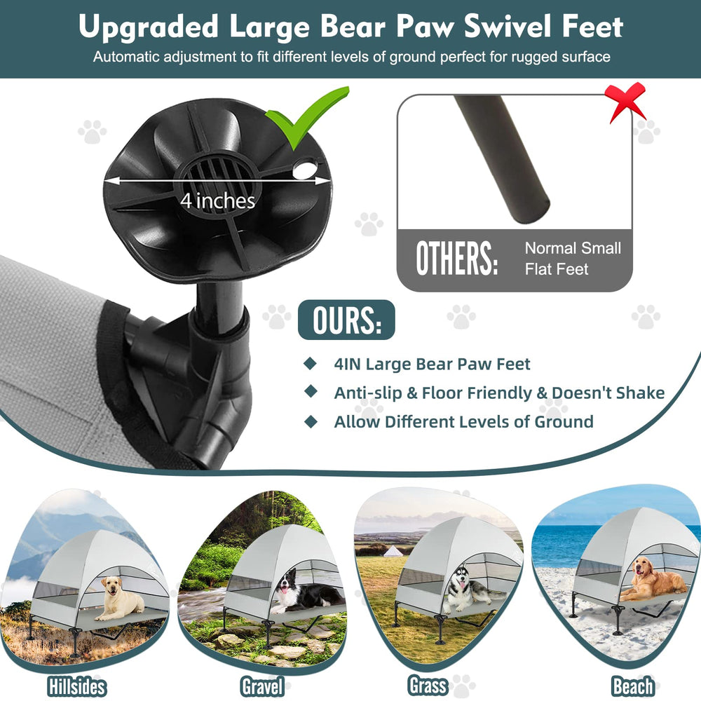 Furggis outdoor dog bed anti-slip feet keep it steady on rough terrain