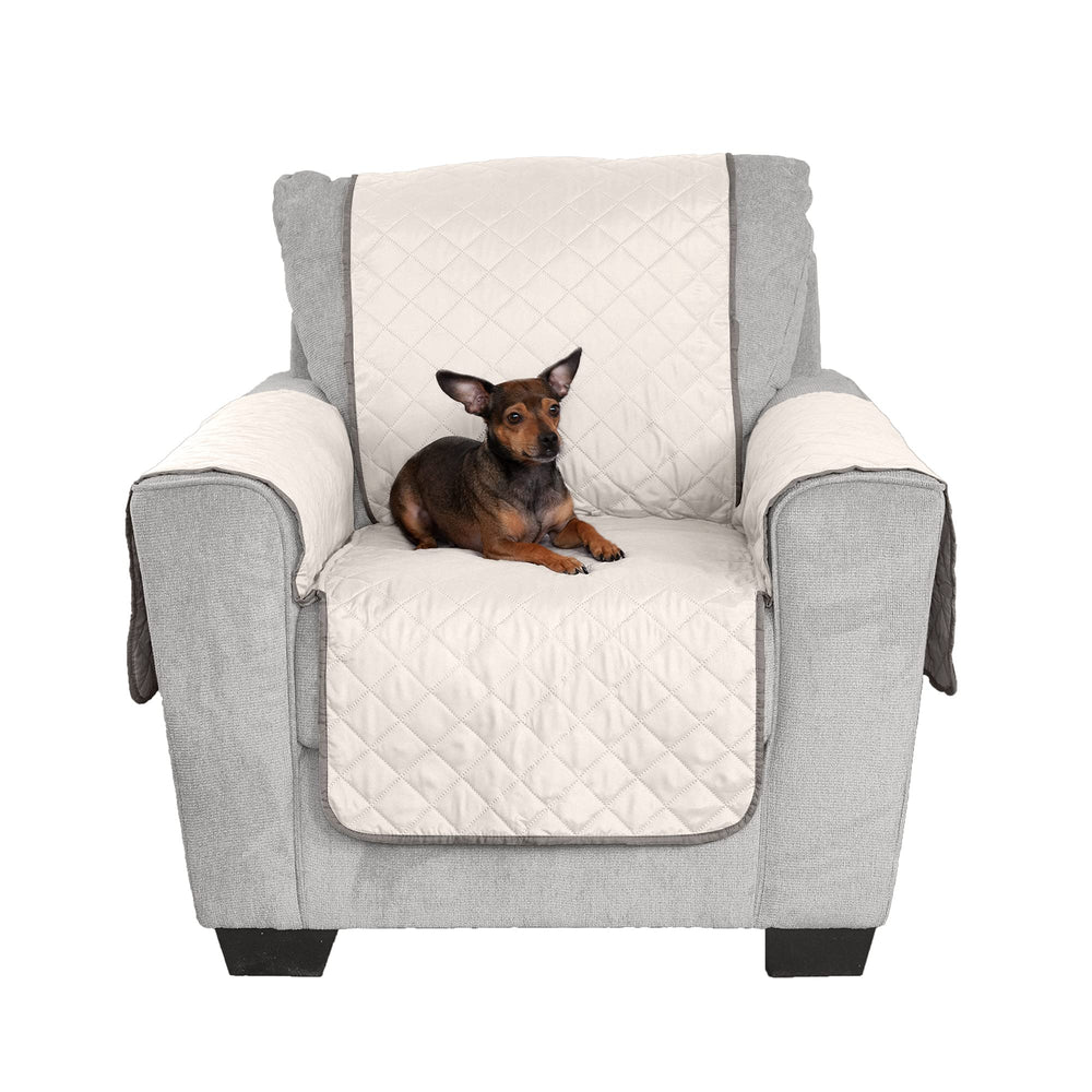 Furhaven chair cover with adjustable strap system for secure fit during activity.