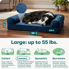 FurHaven bolstered headrest creates a secure resting spot for leaners.