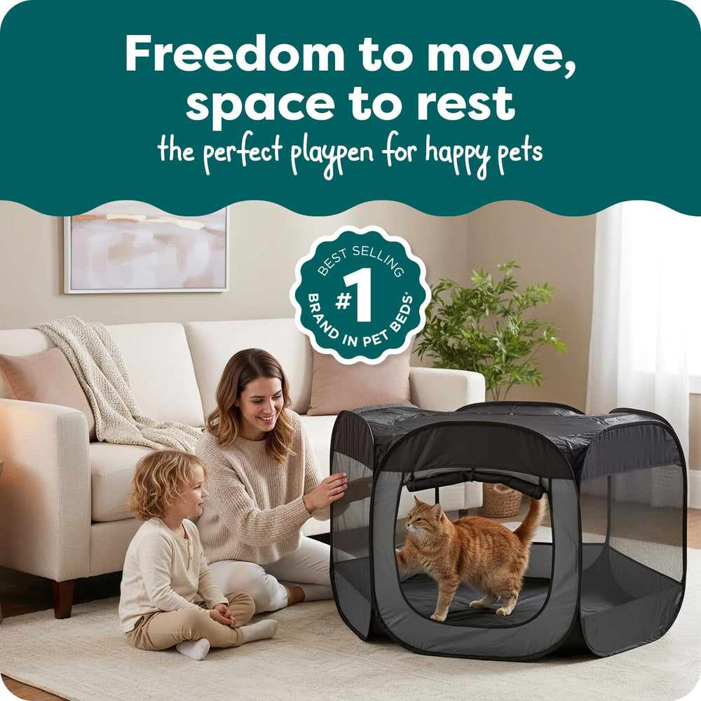 FurHaven breathable mesh walls provide airflow and visibility.