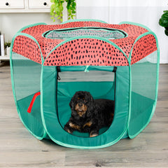 Furhaven cat tent playpen with removable top offers flexible indoor outdoor use.