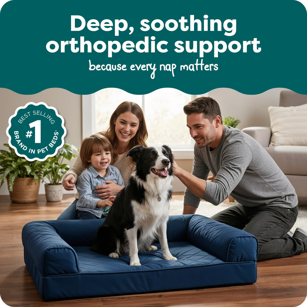 FurHaven solid orthopedic foam base provides lasting support for bigger breeds.