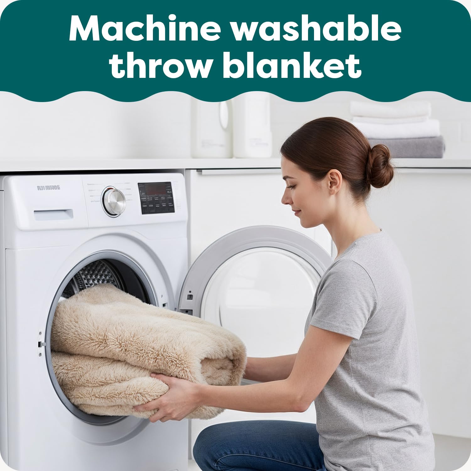 FurHaven Driftwood blanket is machine washable for easy care