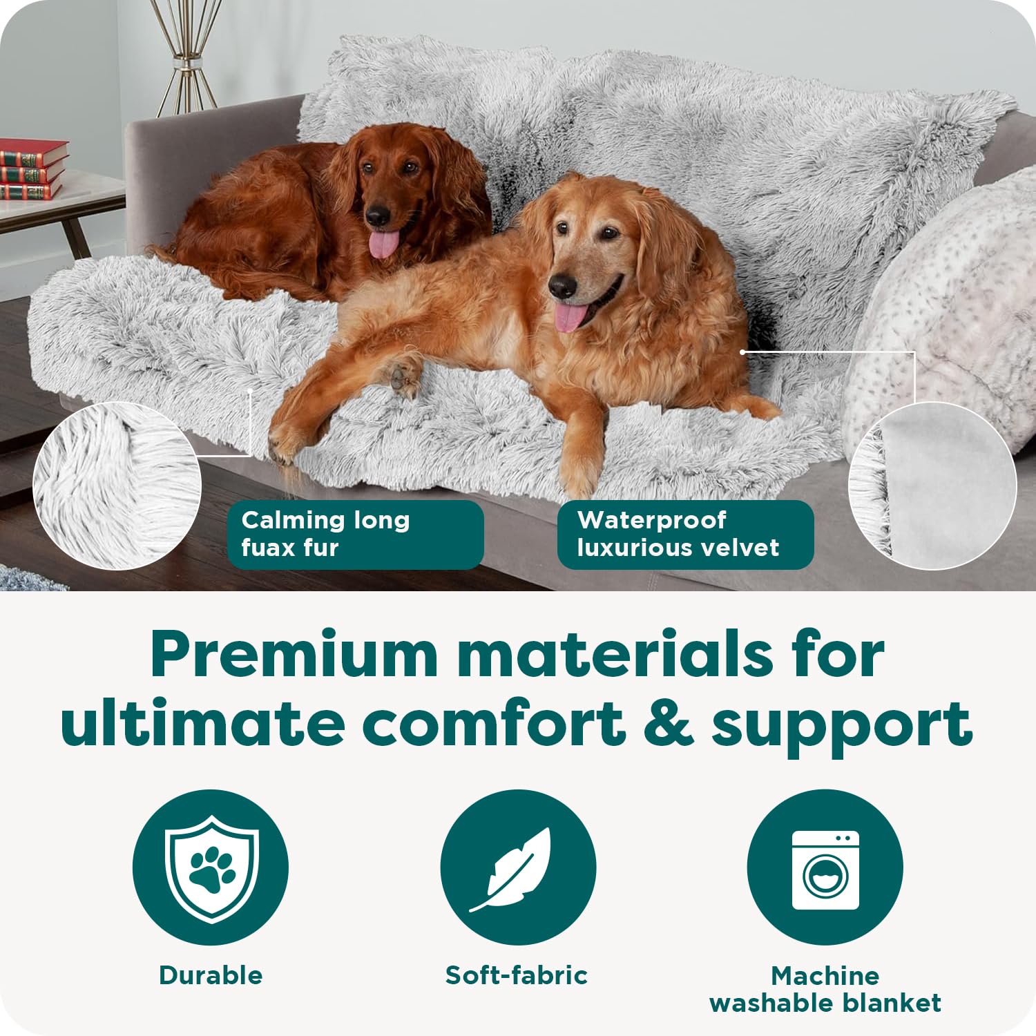 FurHaven Driftwood protects sofas from spills and pet messes