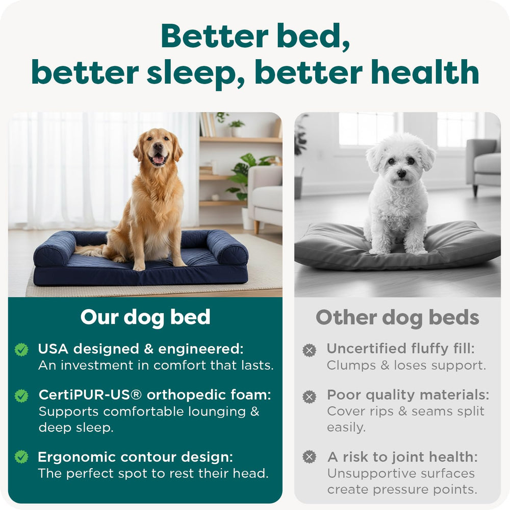 FurHaven high-density memory foam core contours to your dog.
