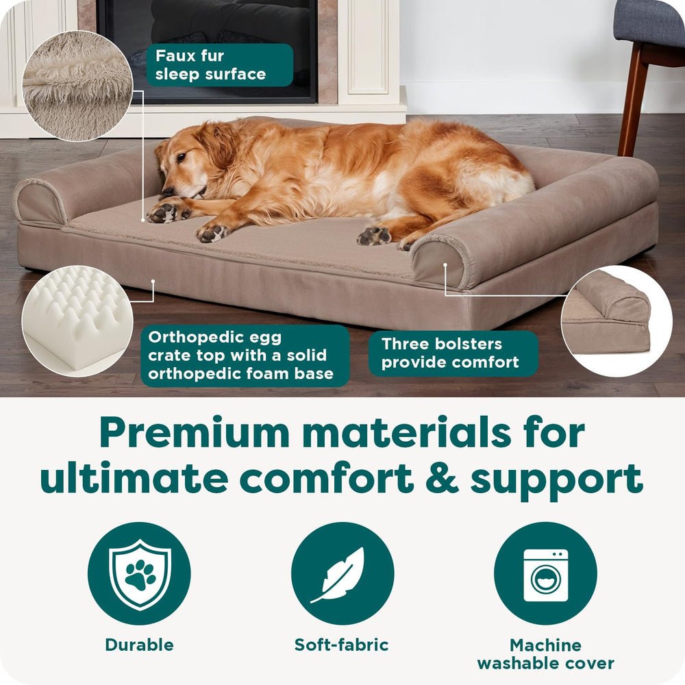 Furhaven durable linen-wrapped bolsters offer head and neck support.