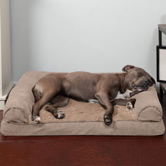 FurHaven egg crate foam base closeup emphasizes pressure point cushioning.