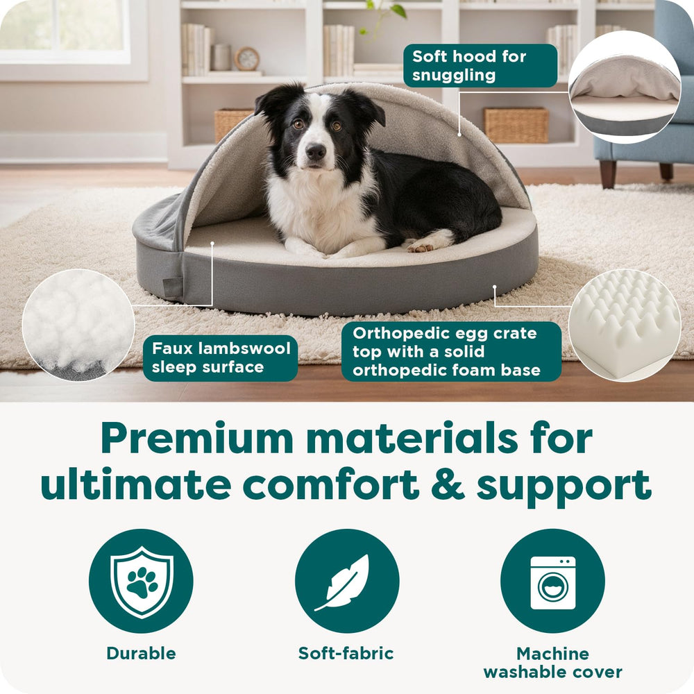 Egg crate orthopedic foam base cushions joints and promotes airflow