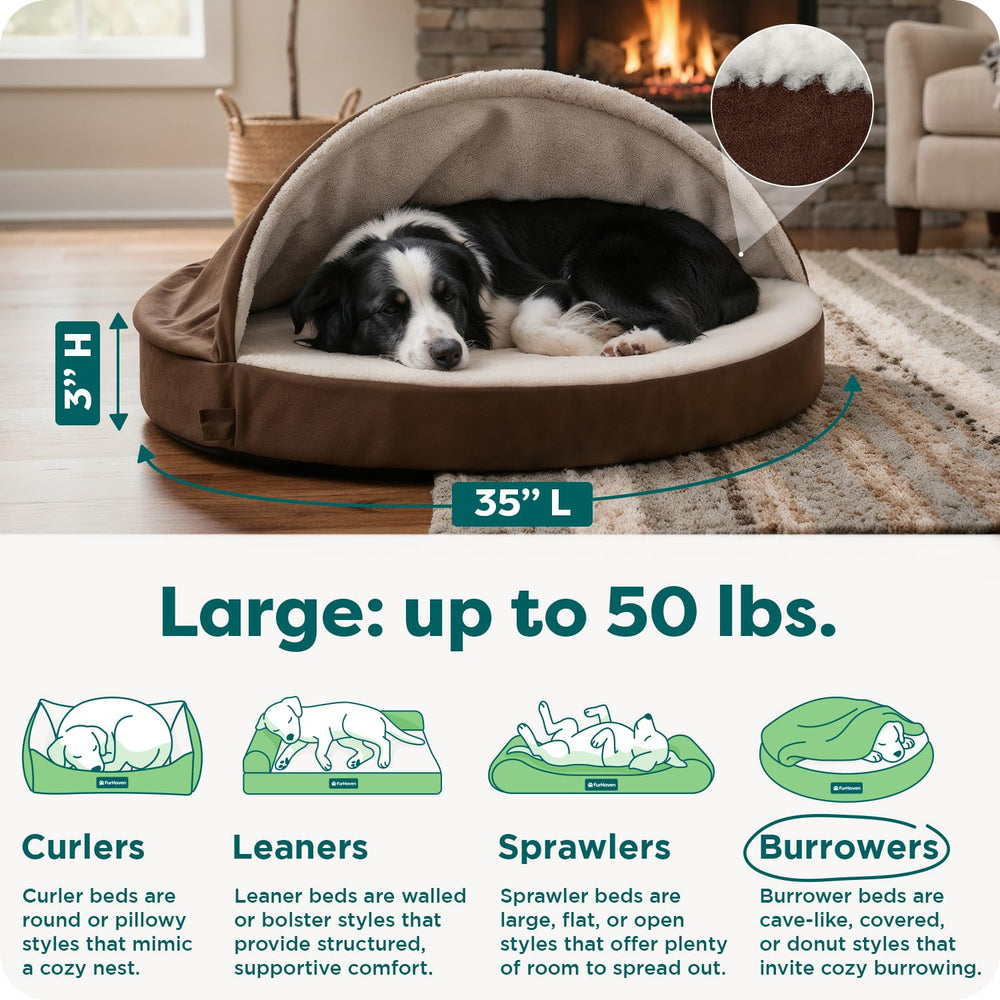 FurHaven egg crate foam core distributes weight for restful sleep and joints support.