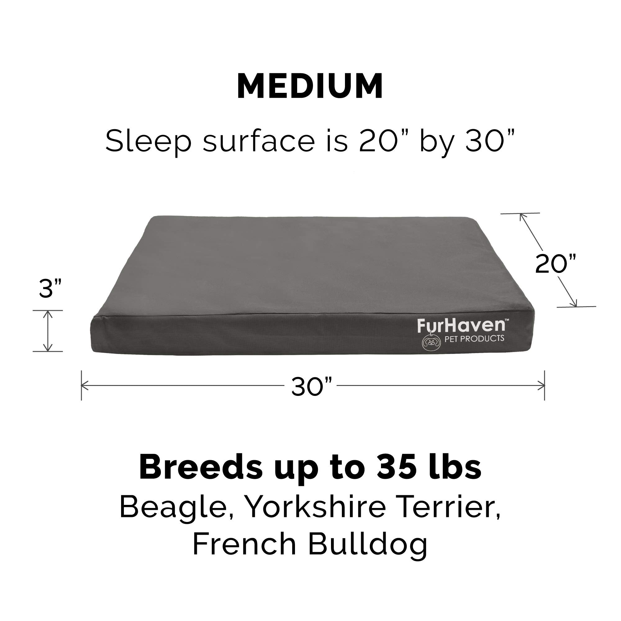 This image shows Furhaven egg-crate orthopedic foam for joint-support and airflow.