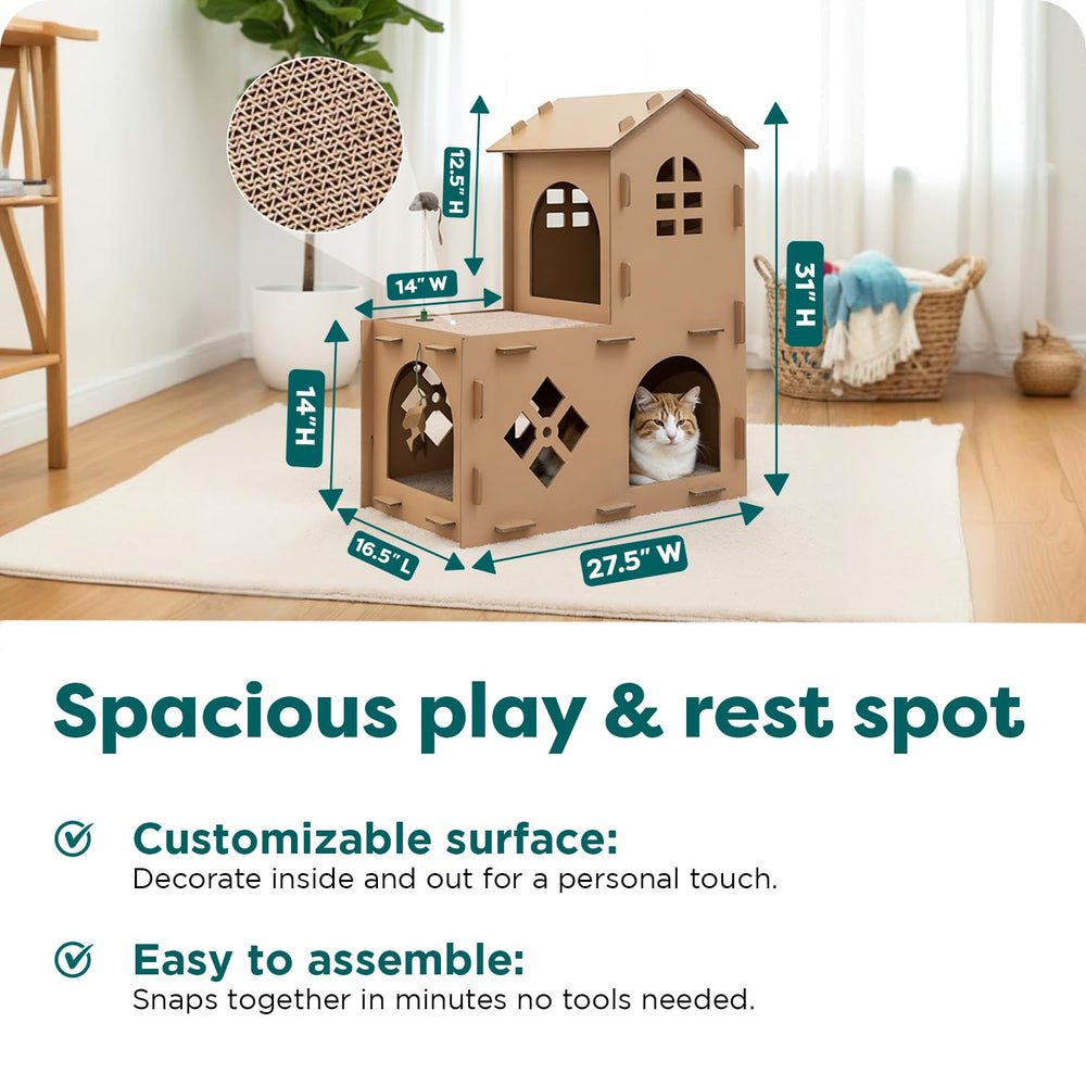 FurHaven Farmhouse scratch surfaces demonstrate durable, full-body scratching option