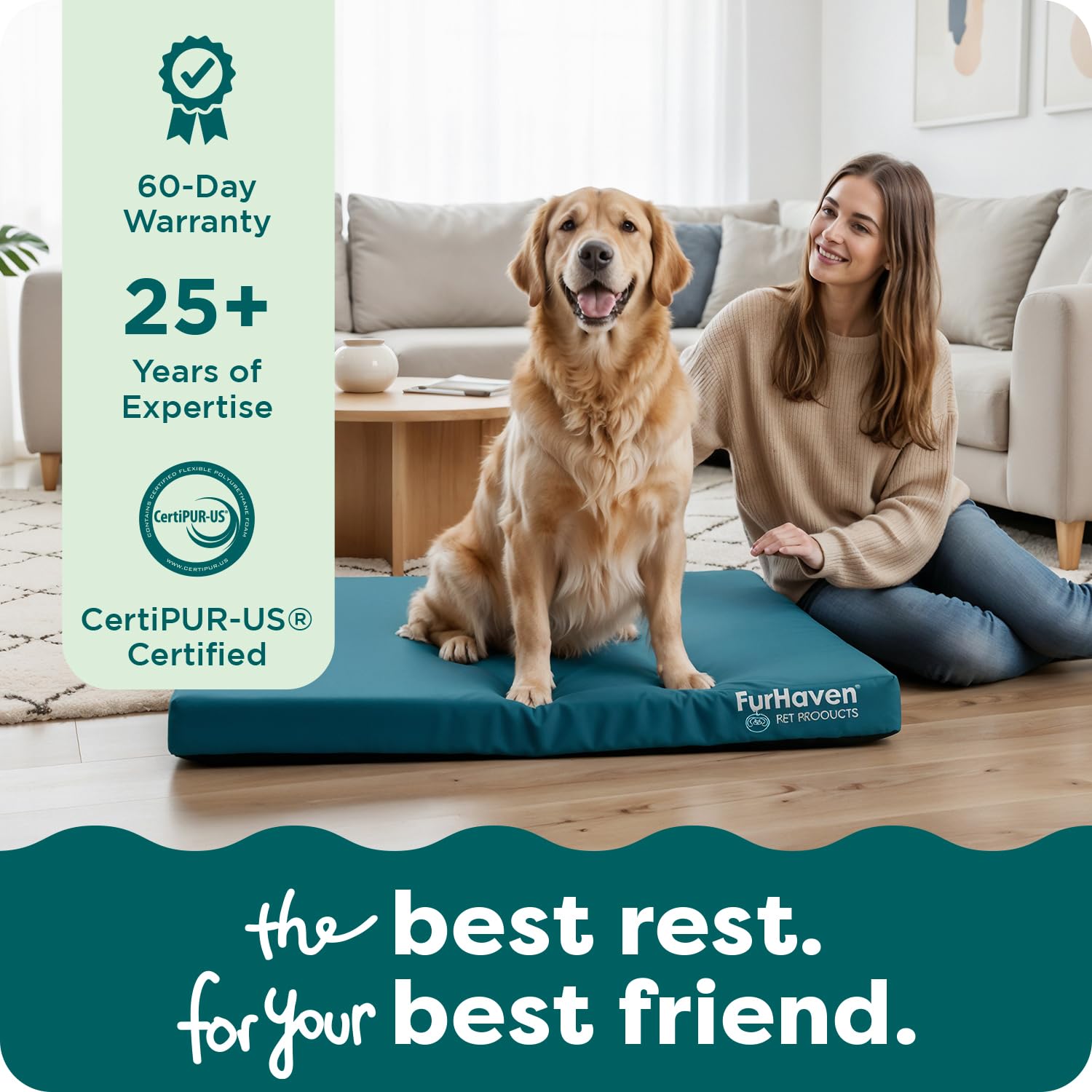 Jumbo XL Furhaven bed sized for dogs up to 95 pounds