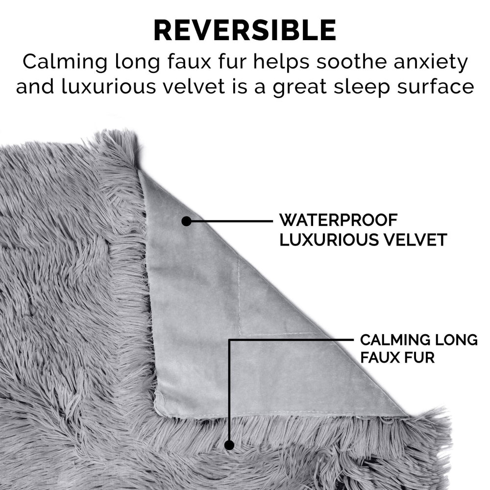 FurHaven long faux fur nestling scene suggests cozy naps.