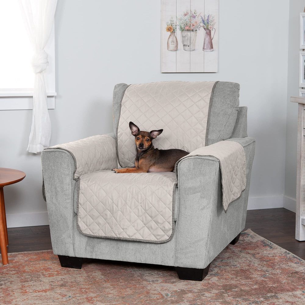Furhaven machine-washable chair cover for easy cleaning and quick refresh.