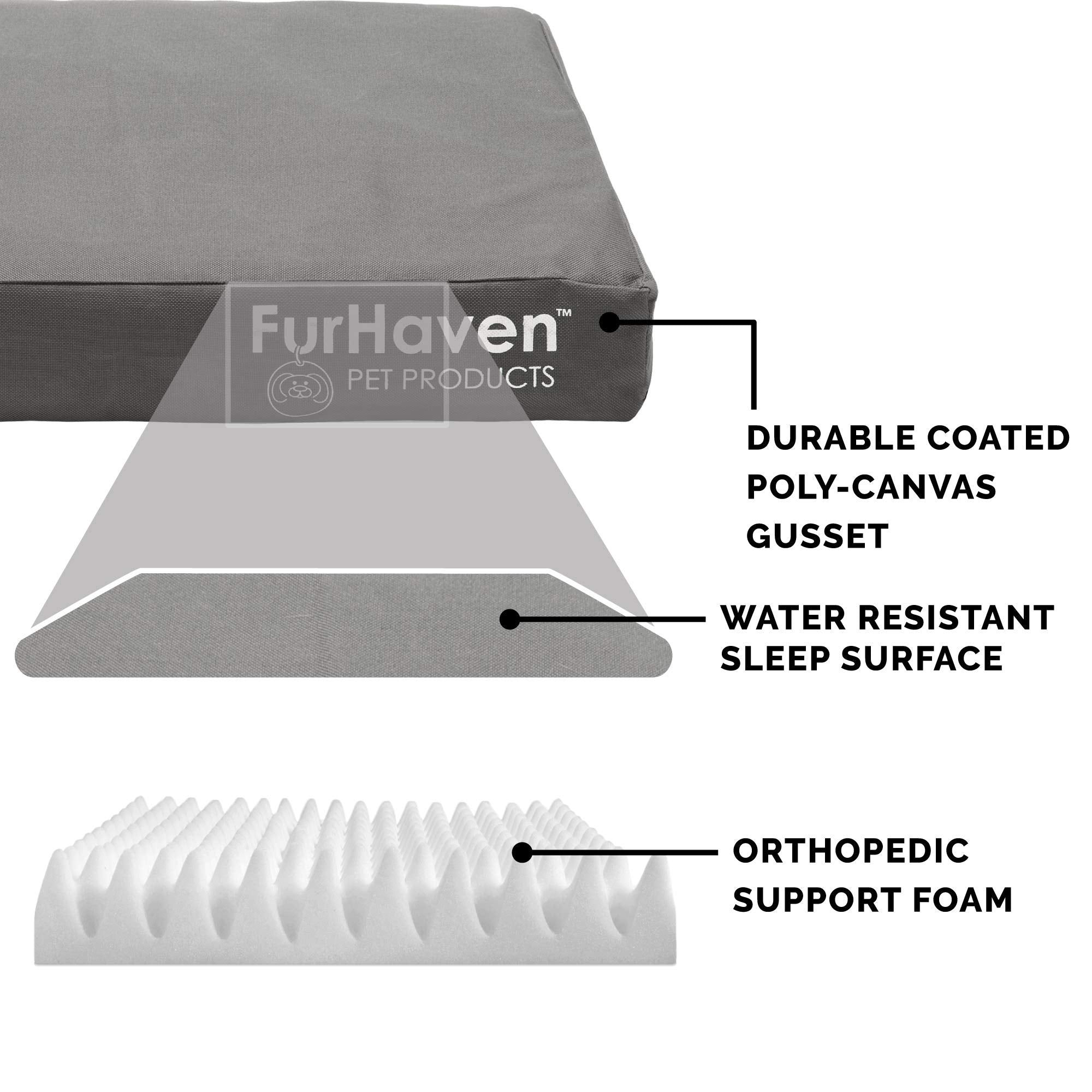 Furhaven medium-small dog bed up to 35 lbs, ideal for compact pets.