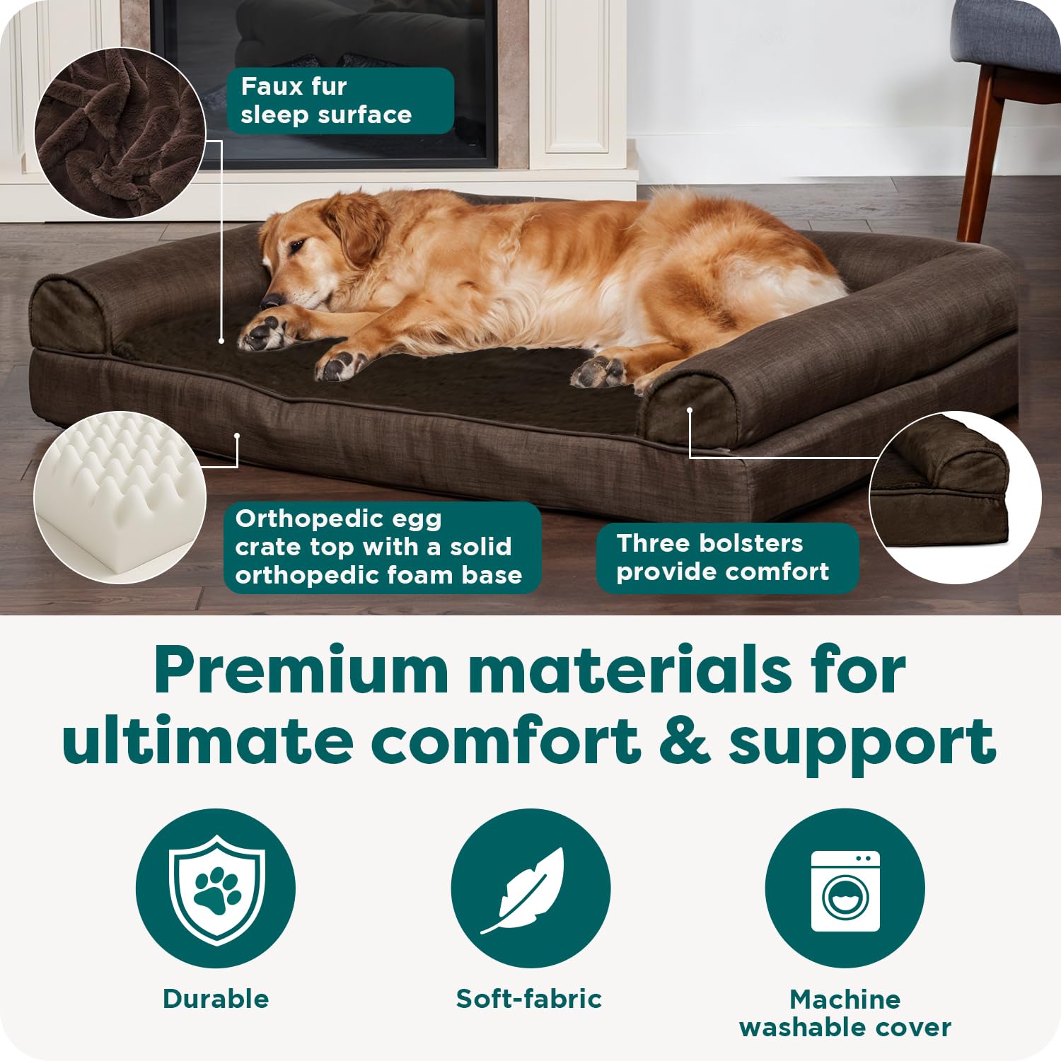 Non-slip base helps keep the bed in place during use.