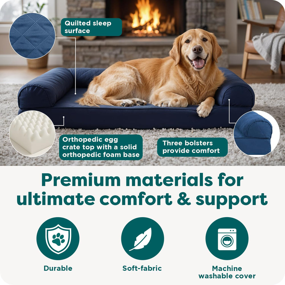 FurHaven non-slip base keeps the bed in place during restless nights.