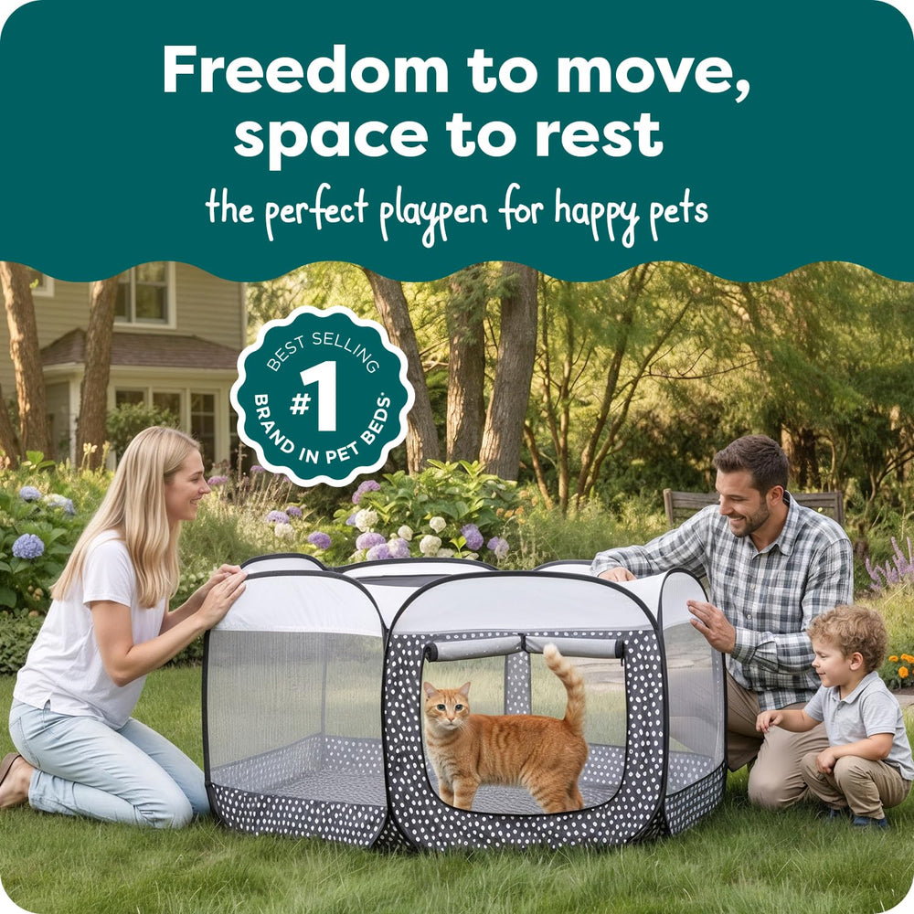 FurHaven playpen with spacious footprint for comfortable kitten or small dog play.