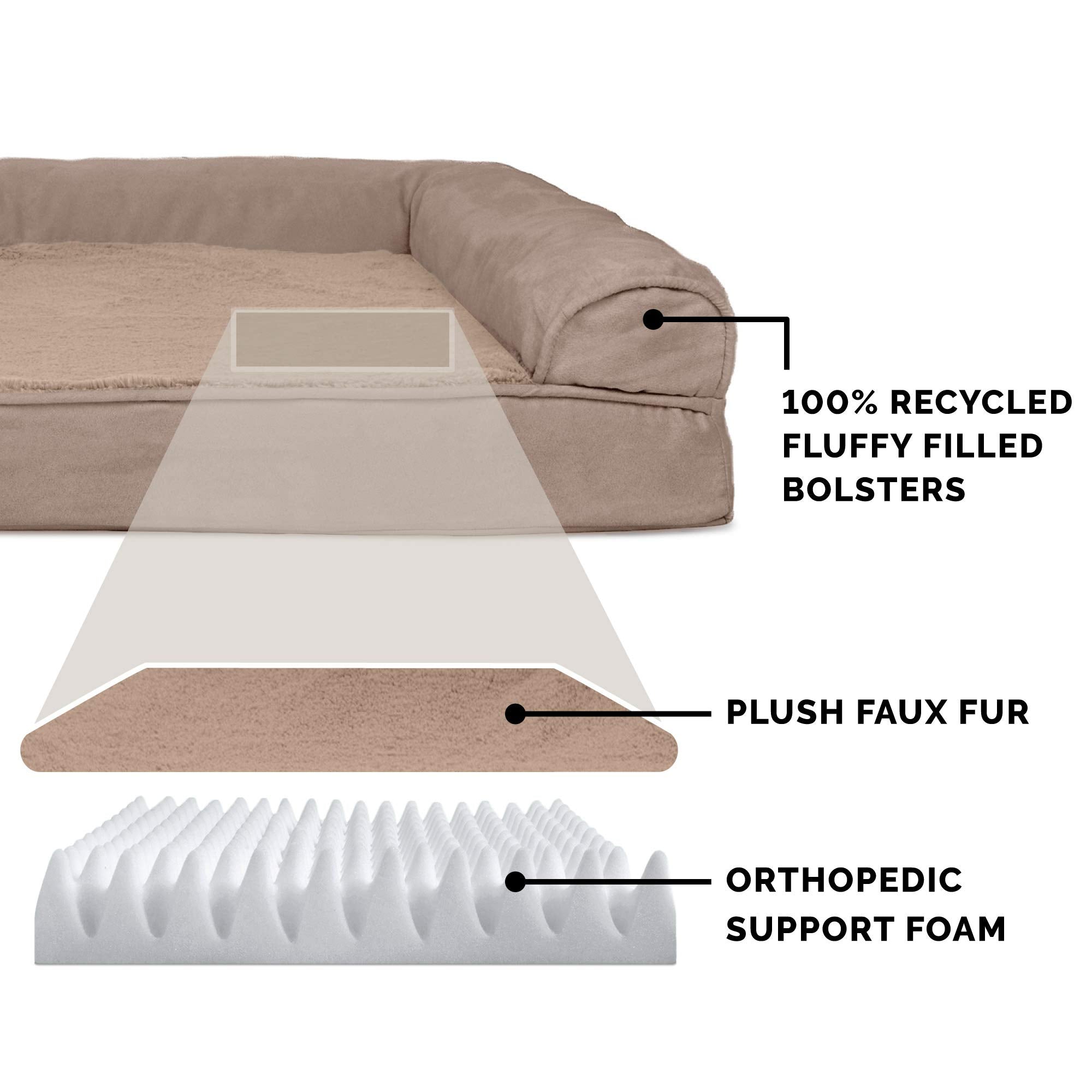 FurHaven plush faux fur sleep surface highlights soft, calming texture.