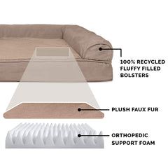 FurHaven plush faux fur sleep surface highlights soft, calming texture.