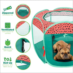 Compact pop-up design enables quick setup and effortless transport during trips.