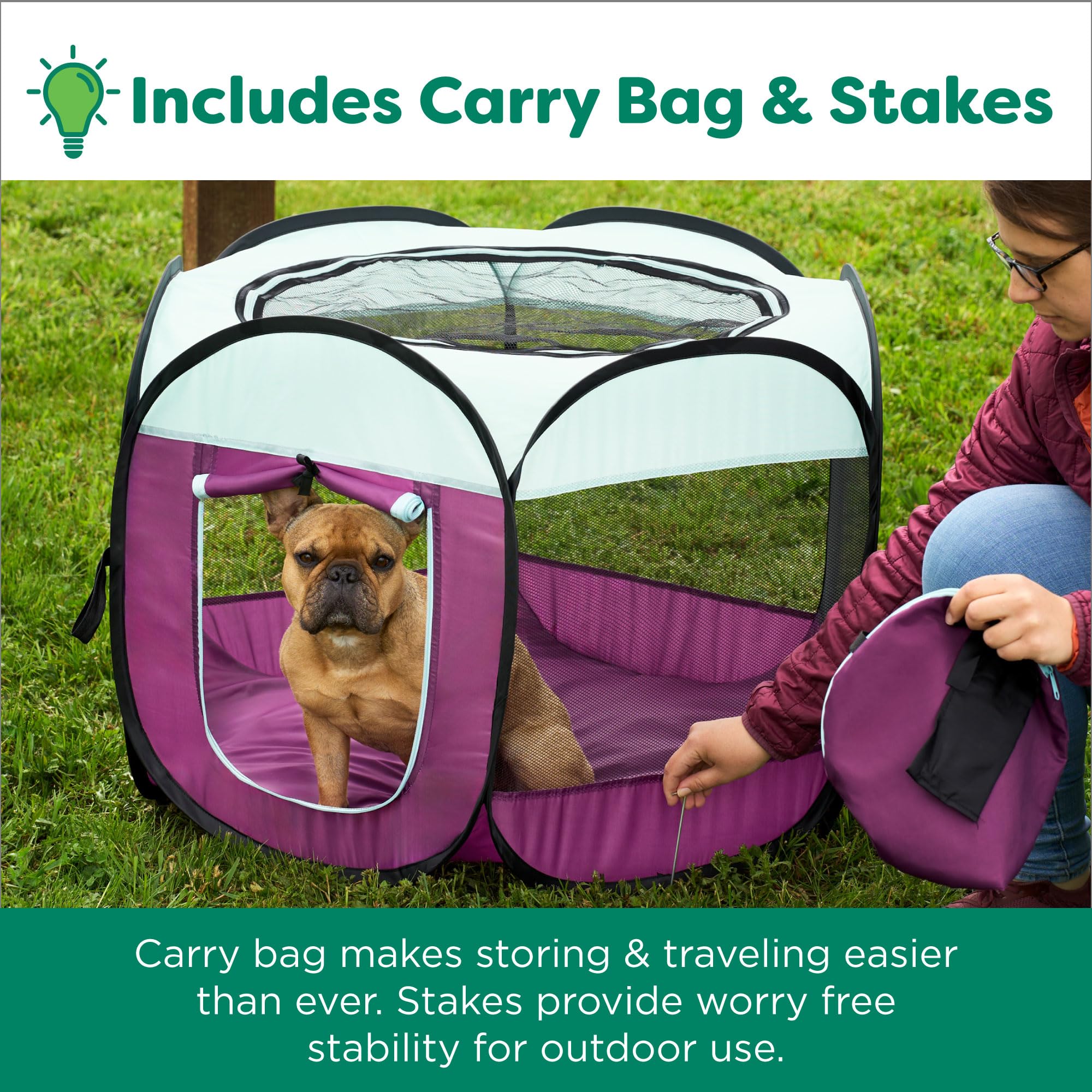 Furhaven pop-up design enables fast setup and easy storage.