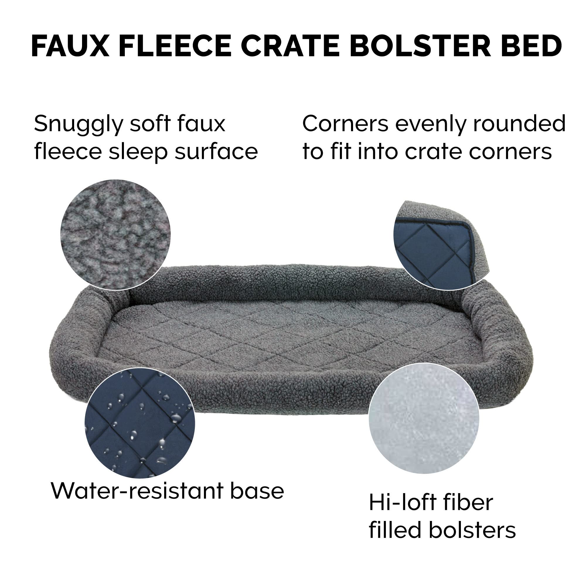 Furhaven quilted base panel in gray offers cushioned resting surface