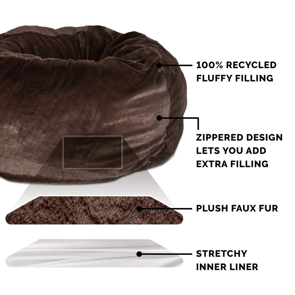 Furhaven refillable interior liner with zip closure for easy stuffing