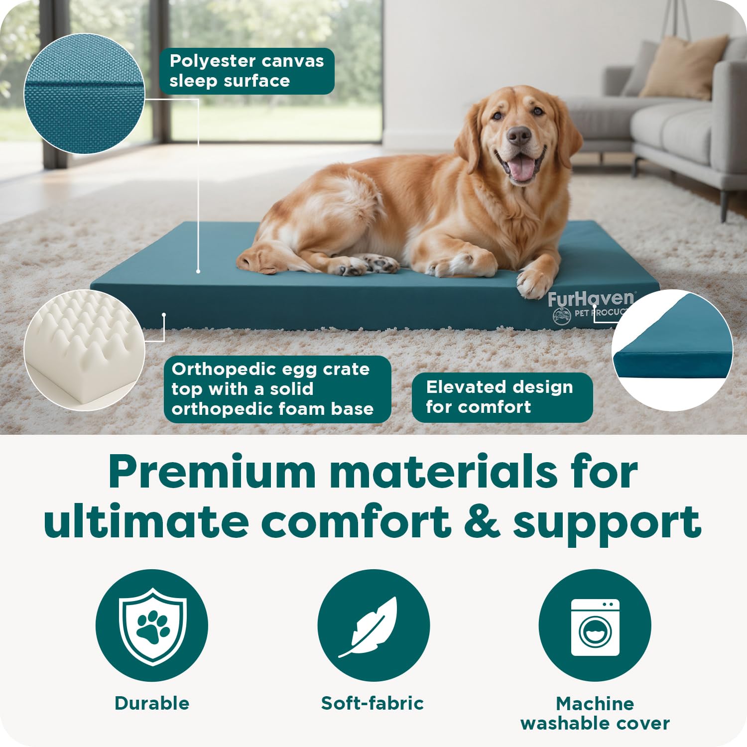 Removable washable cover for Furhaven bed easy cleaning