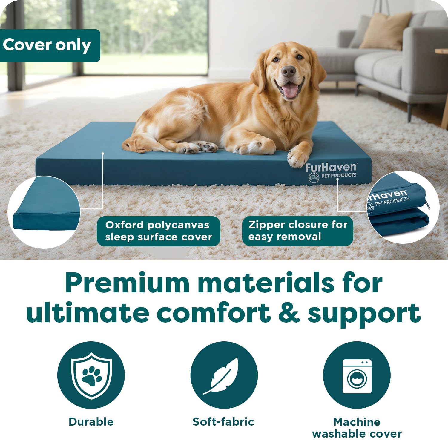 FurHaven cover with reinforced stitching for lasting daily wear.