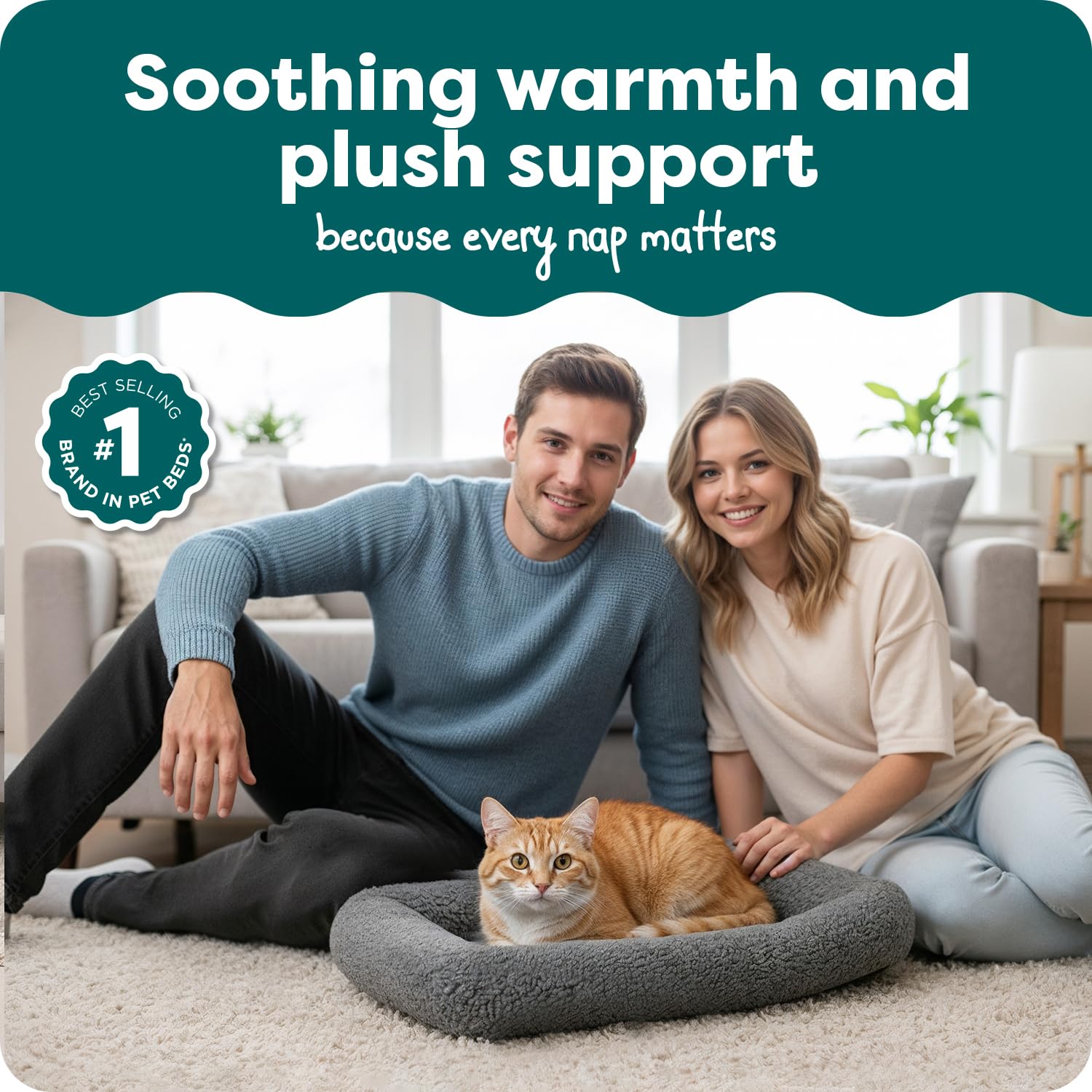 Close view of sherpa fleece surface delivering calming warmth for small pets