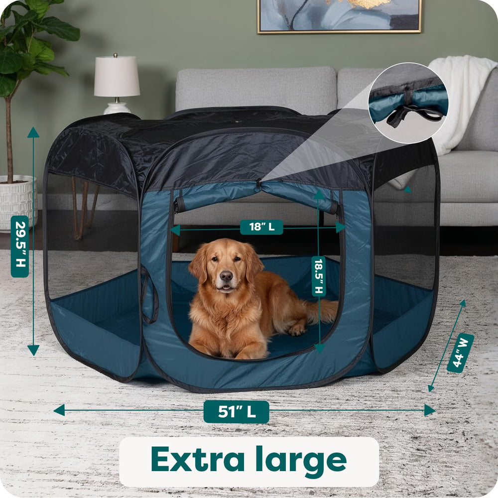Furhaven spacious 51 by 44 inch enclosure suitable for multiple pets.