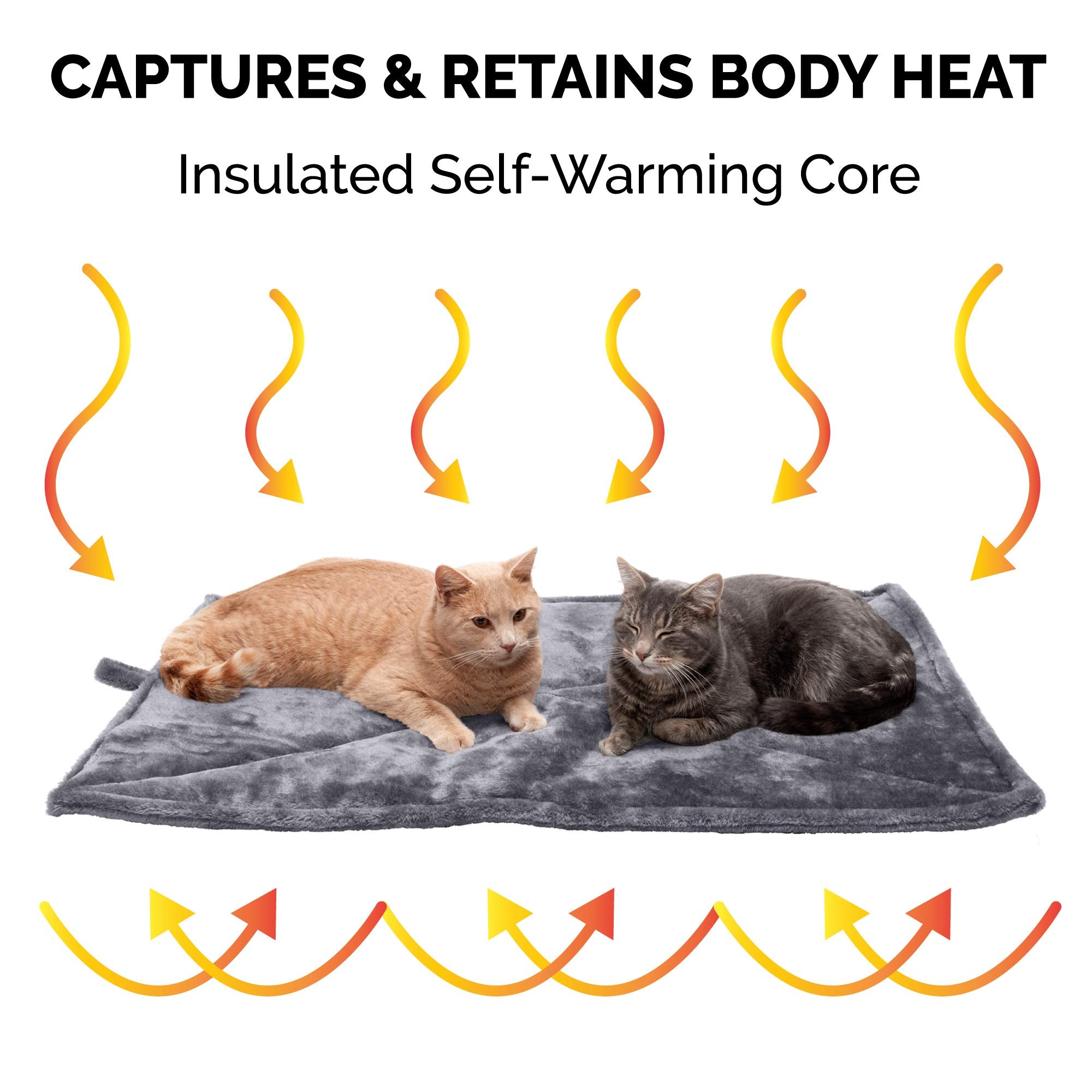 Insulating fiber batting core reflects body heat for warmth.