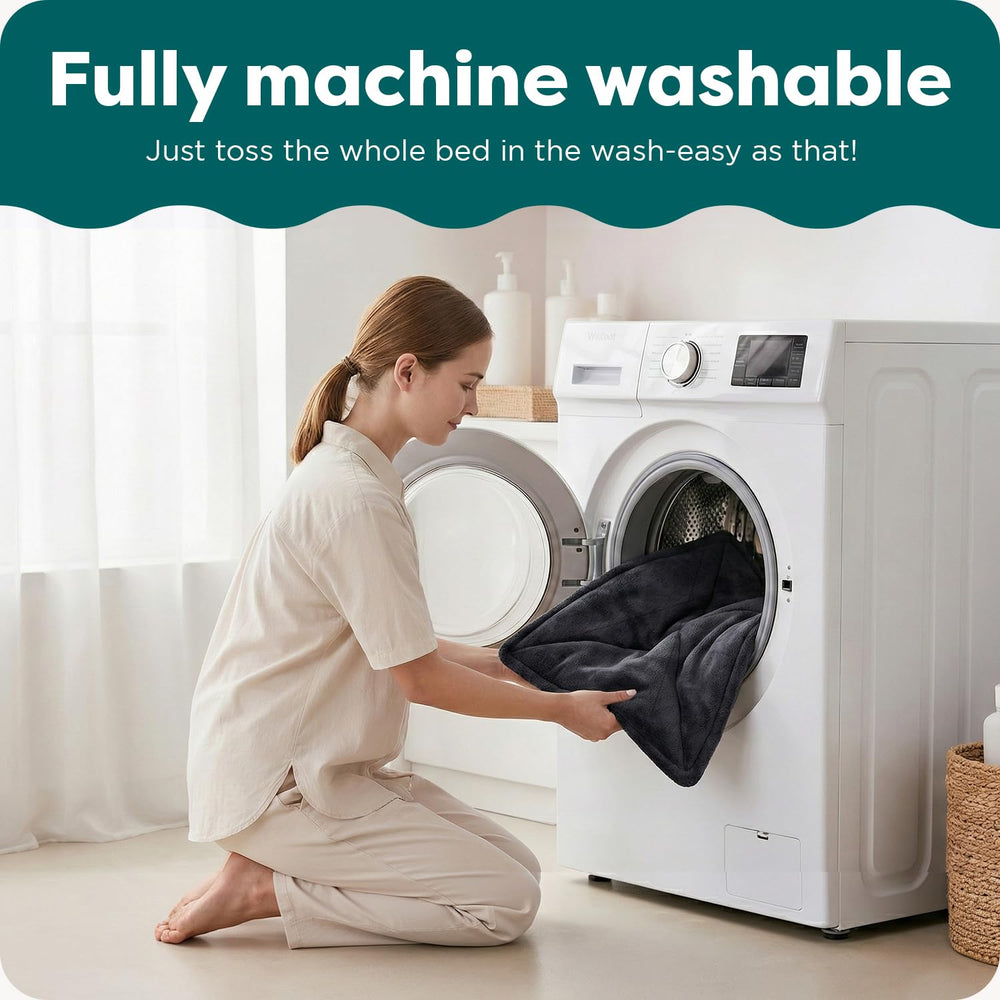 Machine washable bed from FurHaven ThermaNAP for easy cleaning.