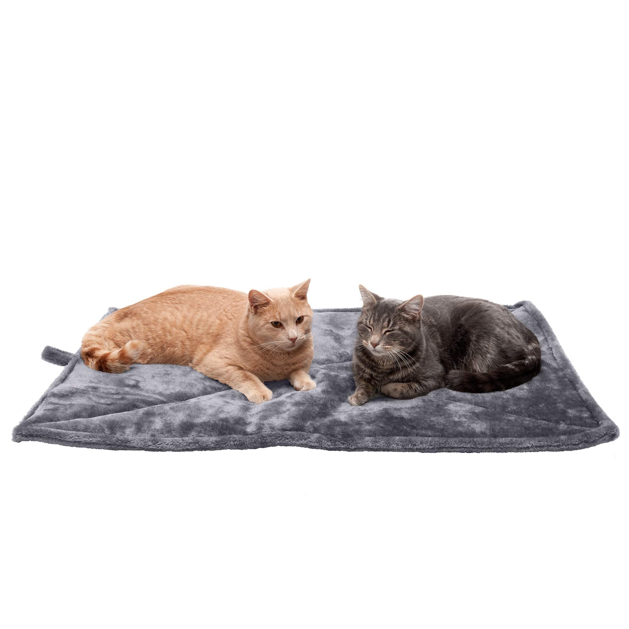 Furhaven ThermaNAP gray large bed, top view for cozy warmth.