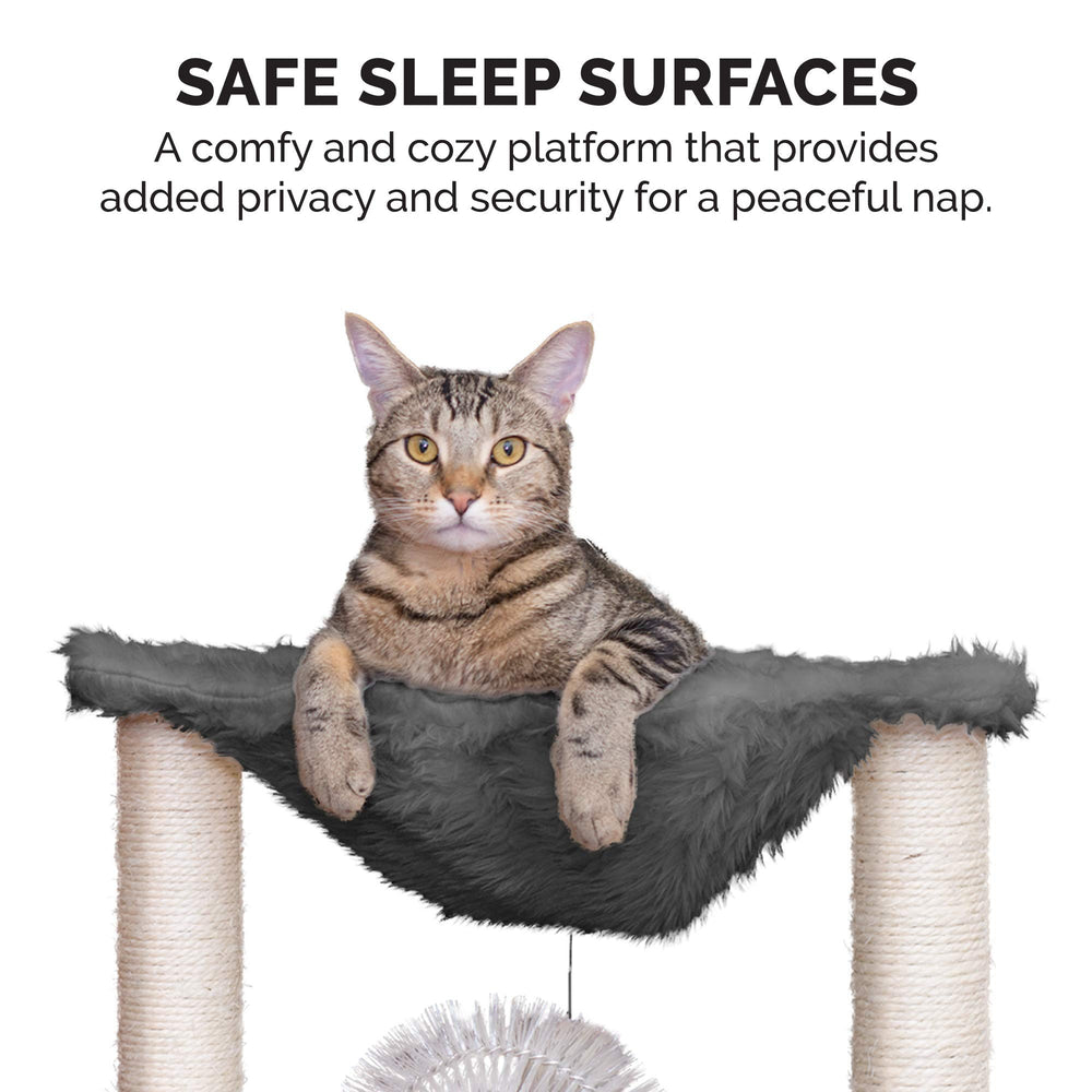Furhaven Tiger Tough Hammock Playground silver finish integrates with home decor.