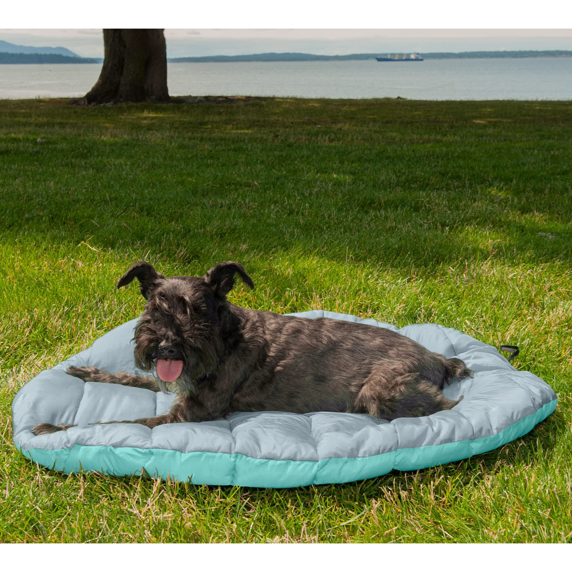 FurHaven Trail Pup travel bed outdoor durability, rugged fabric for adventures.