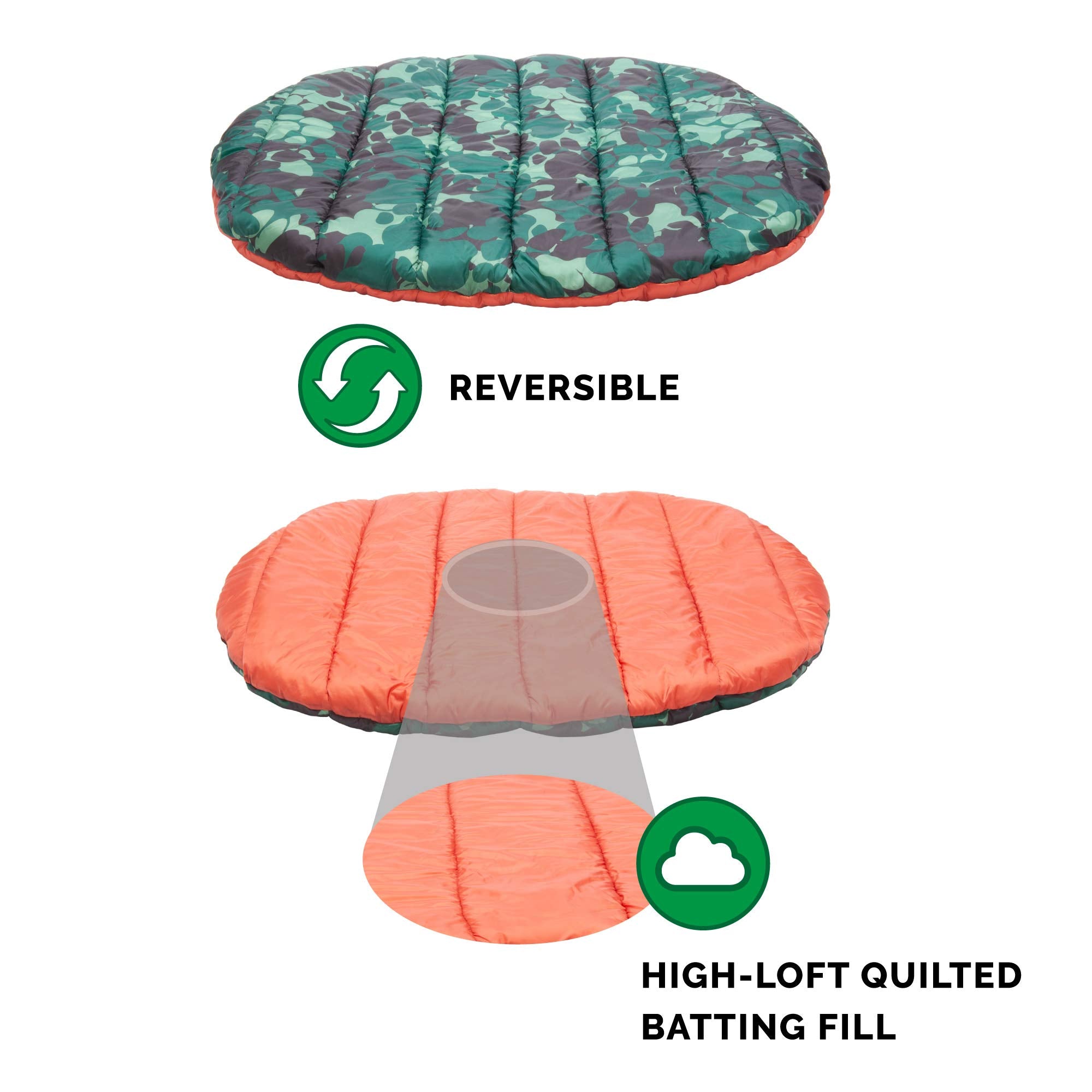 Furhaven Trail Pup Travel Bed durable polyester fabric stands up to travel.