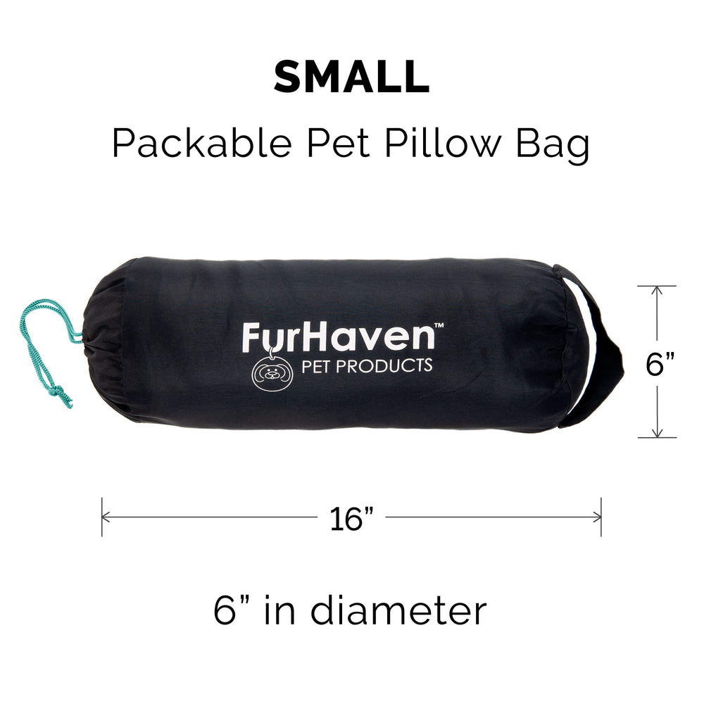 FurHaven Trail Pup travel bed small dog sleeping position, comfortable cushion support.