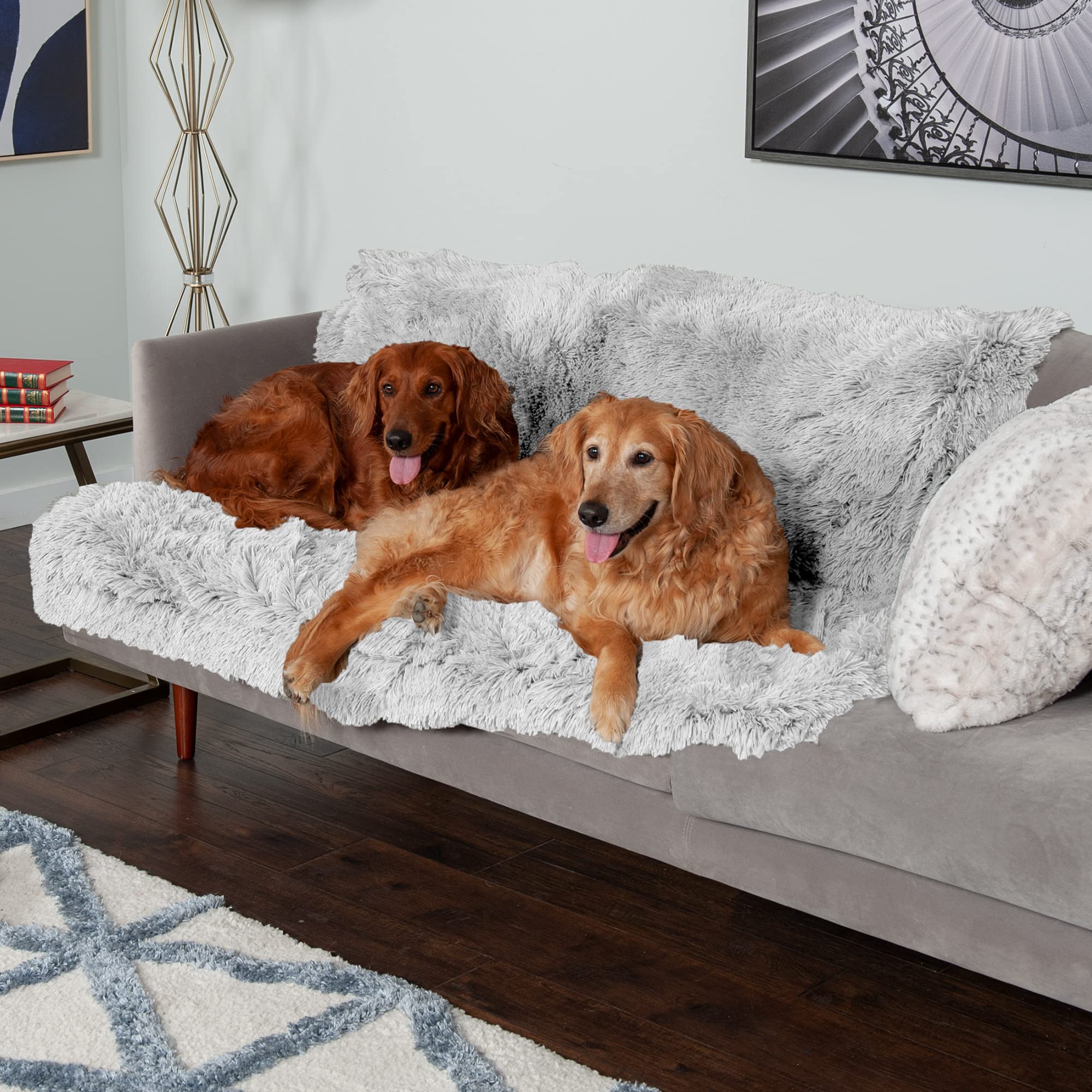 FurHaven velvet-coated underside provides spill protection on furniture