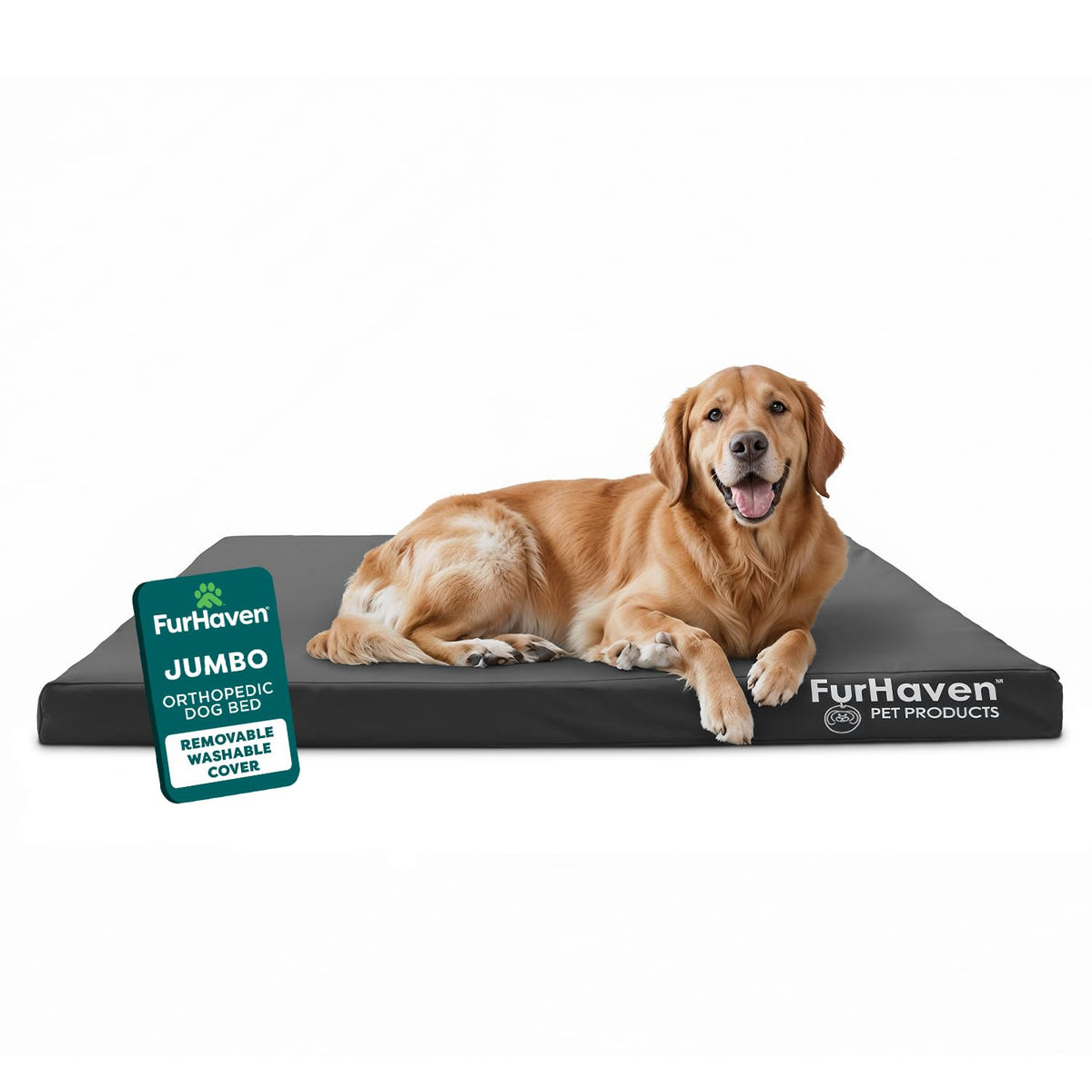 Furhaven water-resistant orthopedic bed cover for large dogs, easy to clean
