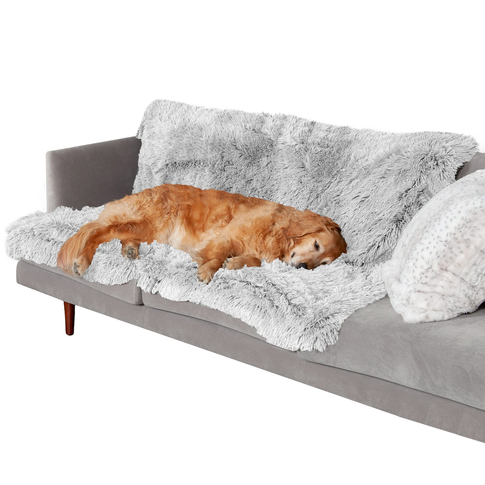 FurHaven waterproof blanket on sofa protects furniture from spills and fur