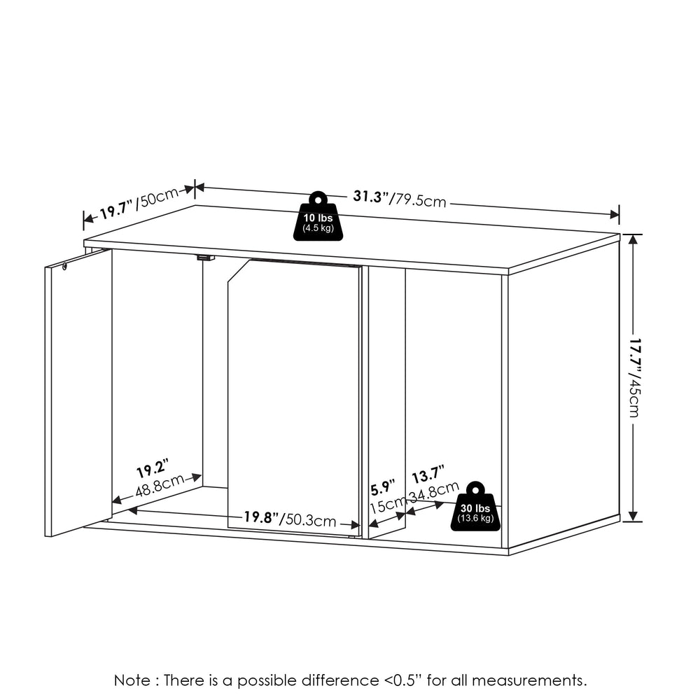 Furinno Peli enclosure assembly guide with included hardware.