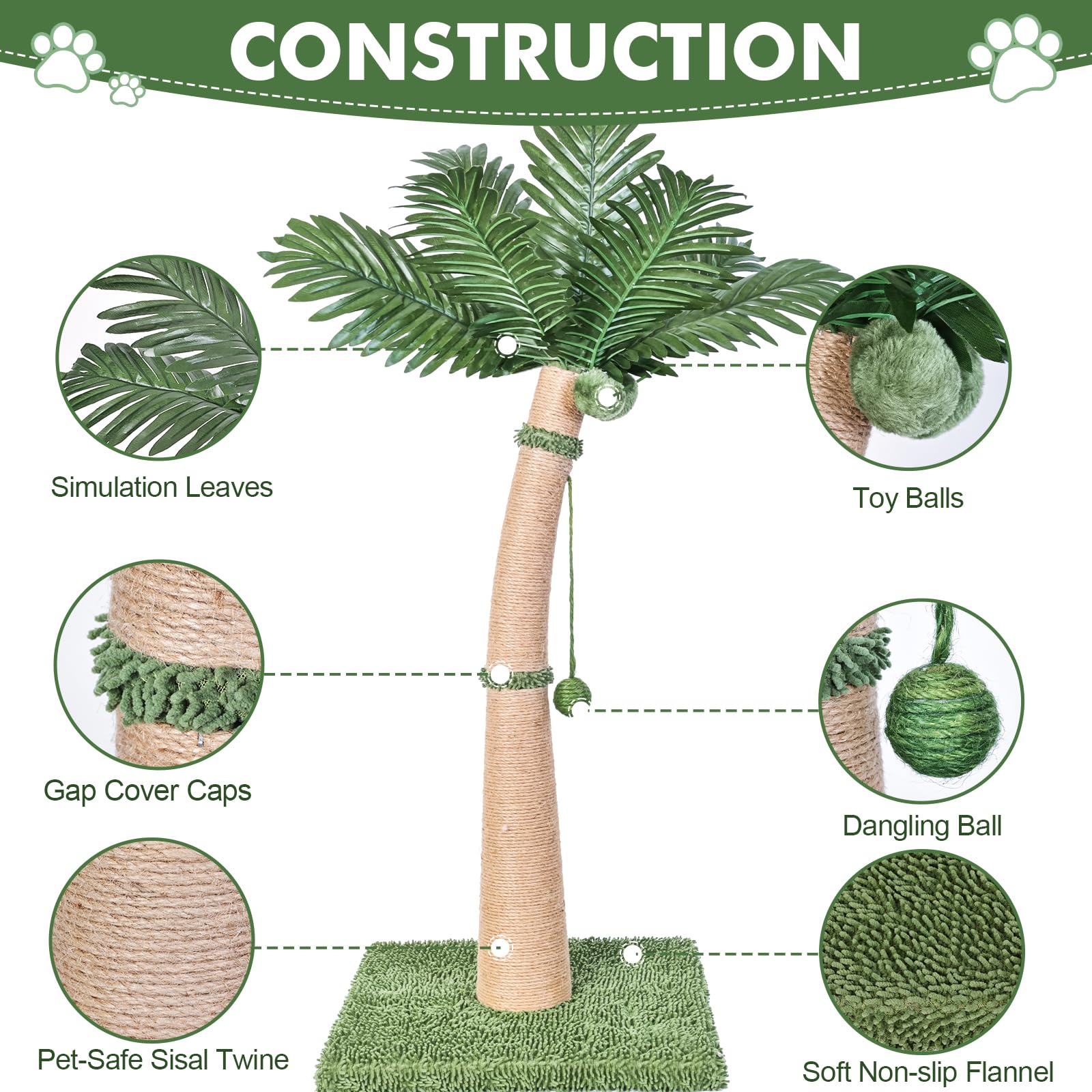 Furlogy Cat Sisal Rope Scratcher with interactive balls encourages play and healthy scratching.